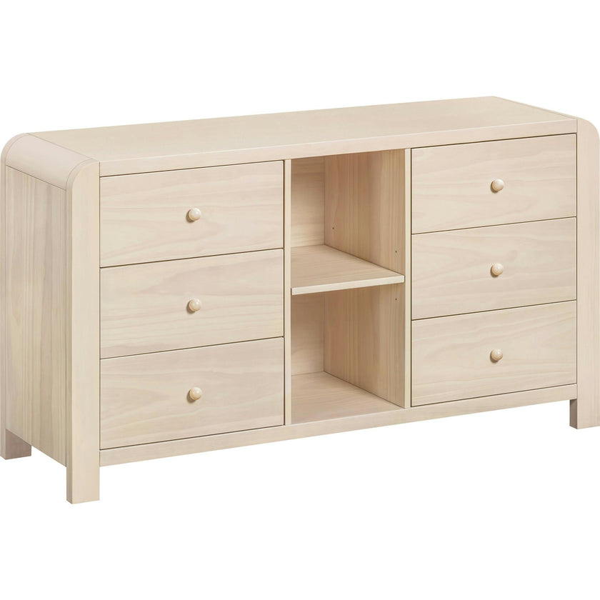 TipToe 6-Drawer Extra Wide Assembled Dresser with Cubbies (62")