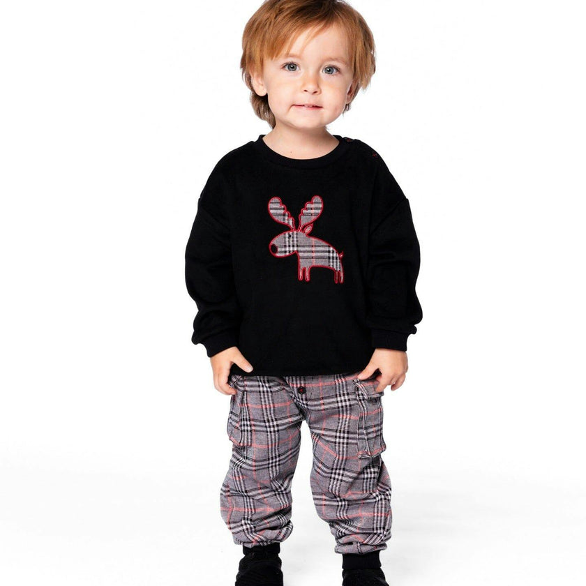 Sweater and Cargo Pants Set with Applique