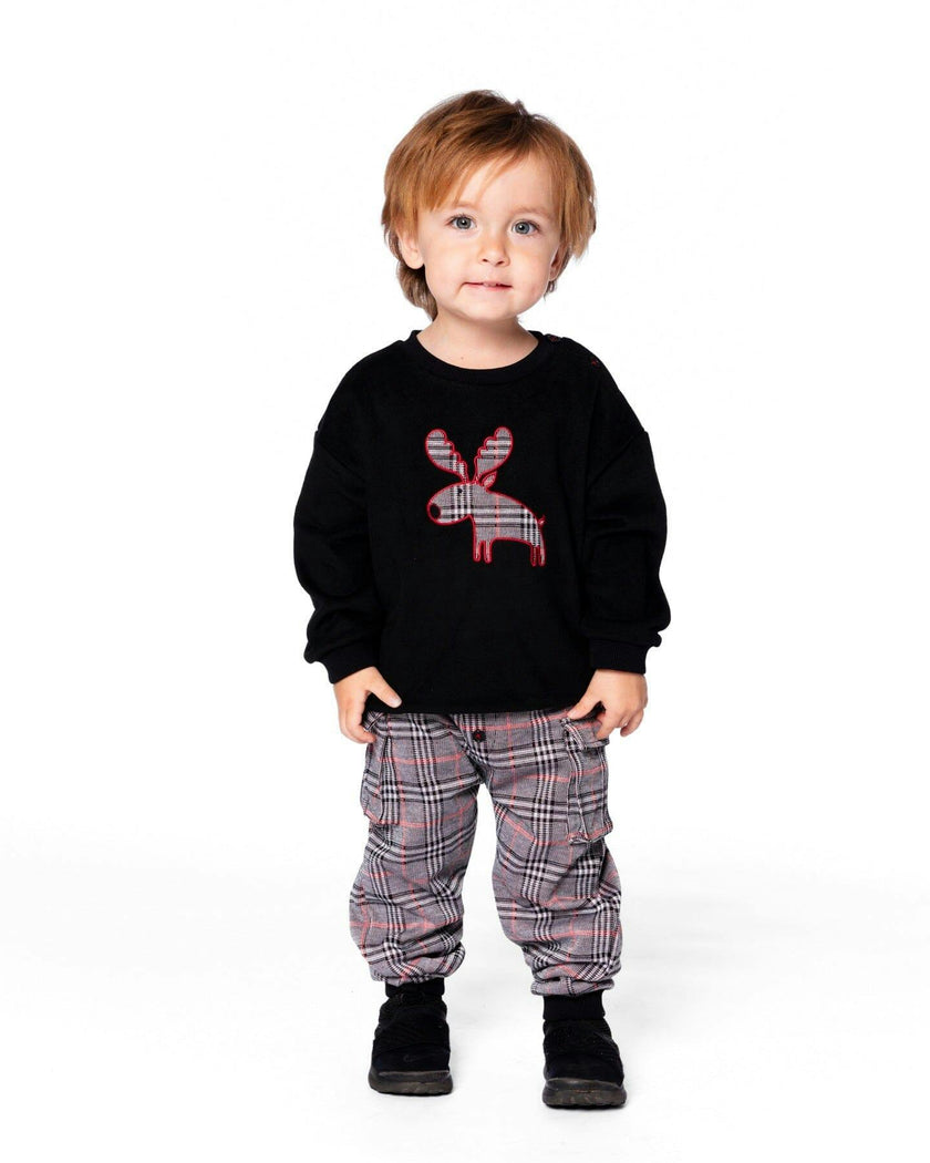 Sweater and Cargo Pants Set with Applique