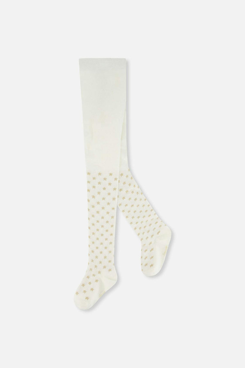 Knit Heart Tights Off-White
