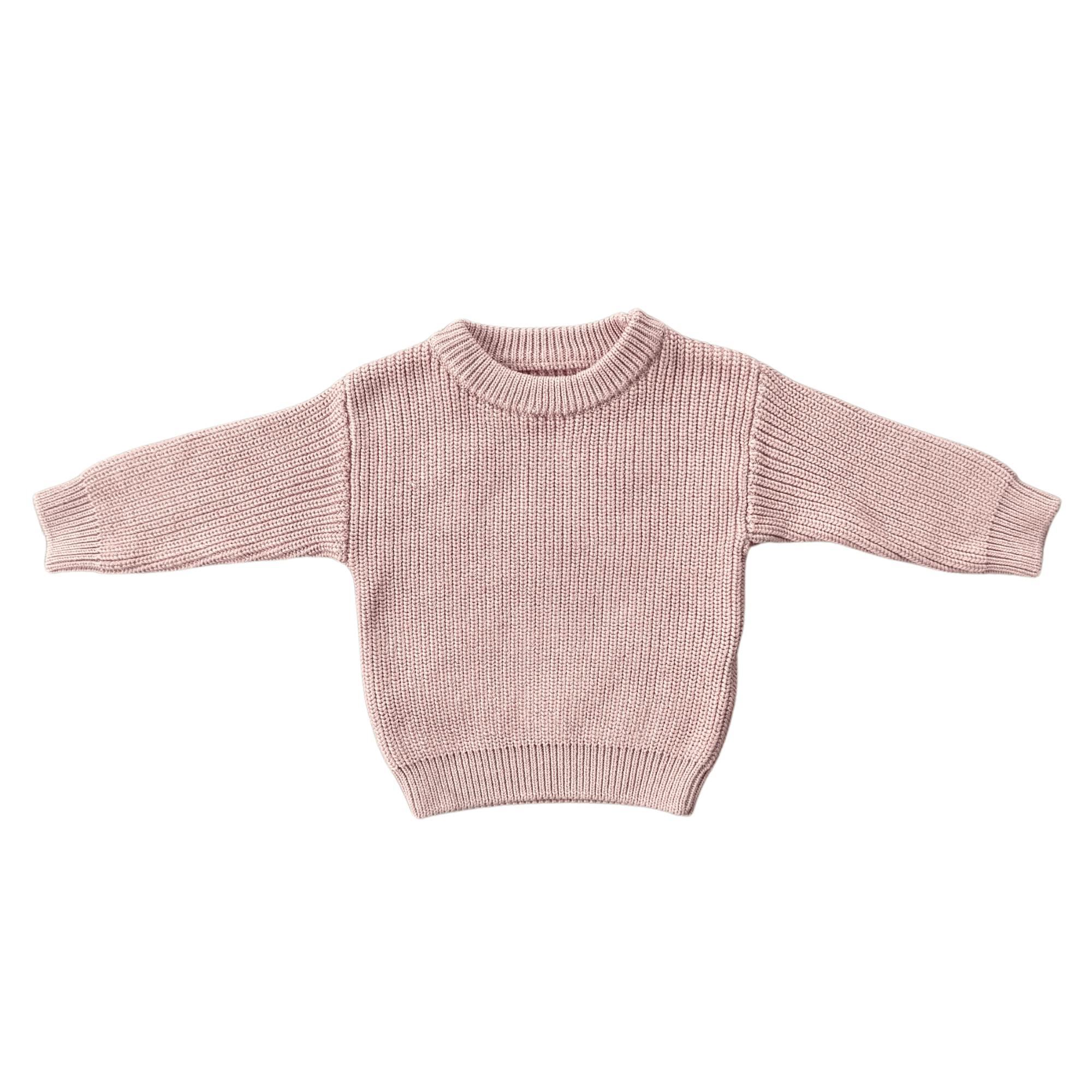 Girls Knit Sweater in Misty Rose