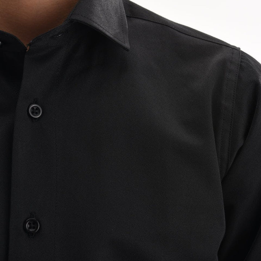 Black Solid Dress Shirt