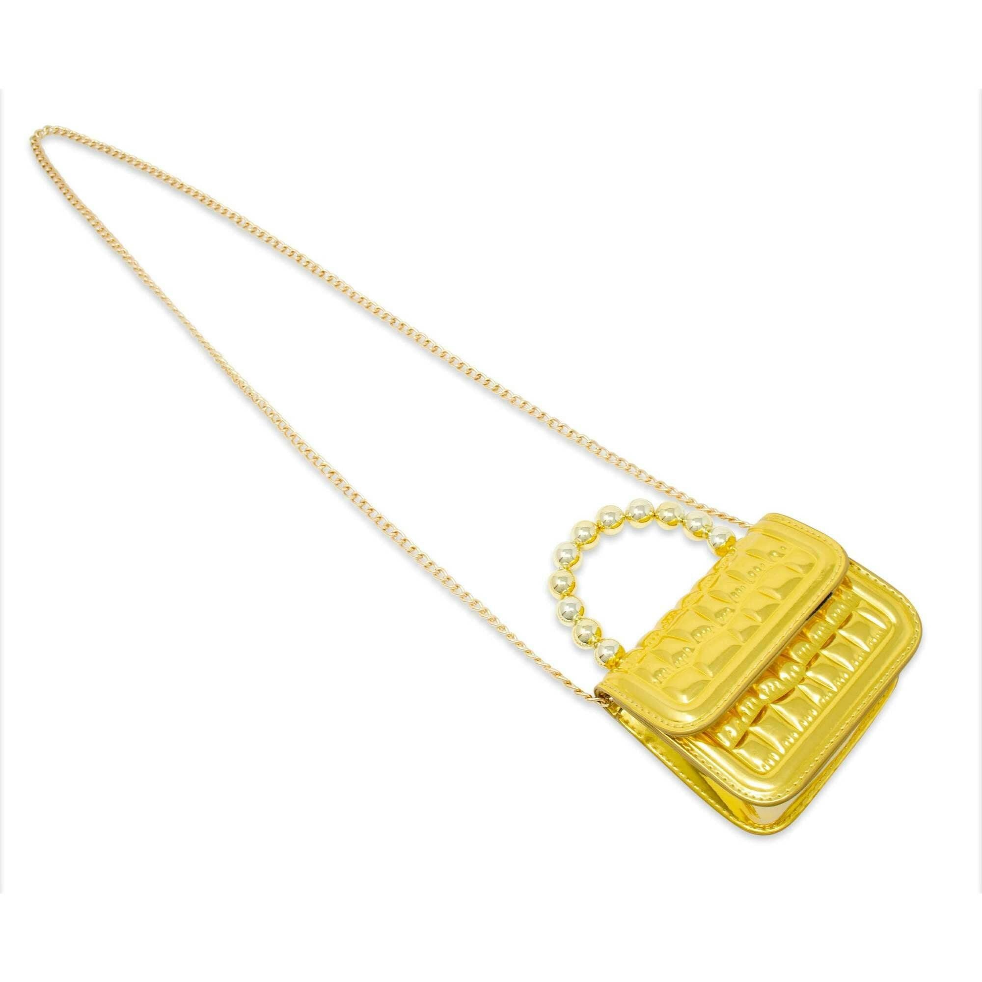 Mini Glam Quilted Pearl Handle Purse