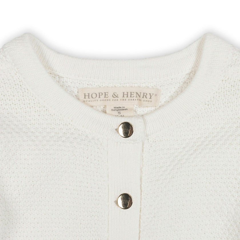 Organic Cropped Scallop Cardigan