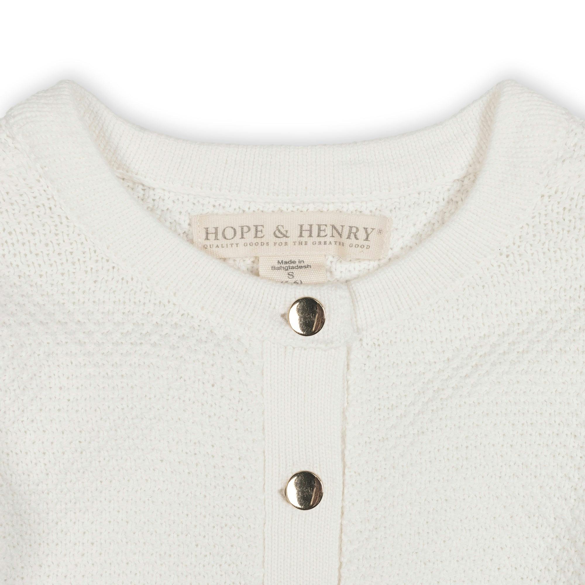Organic Cropped Scallop Cardigan