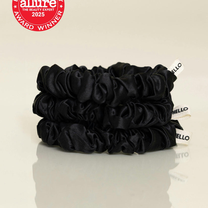 Black Silk Scrunchies