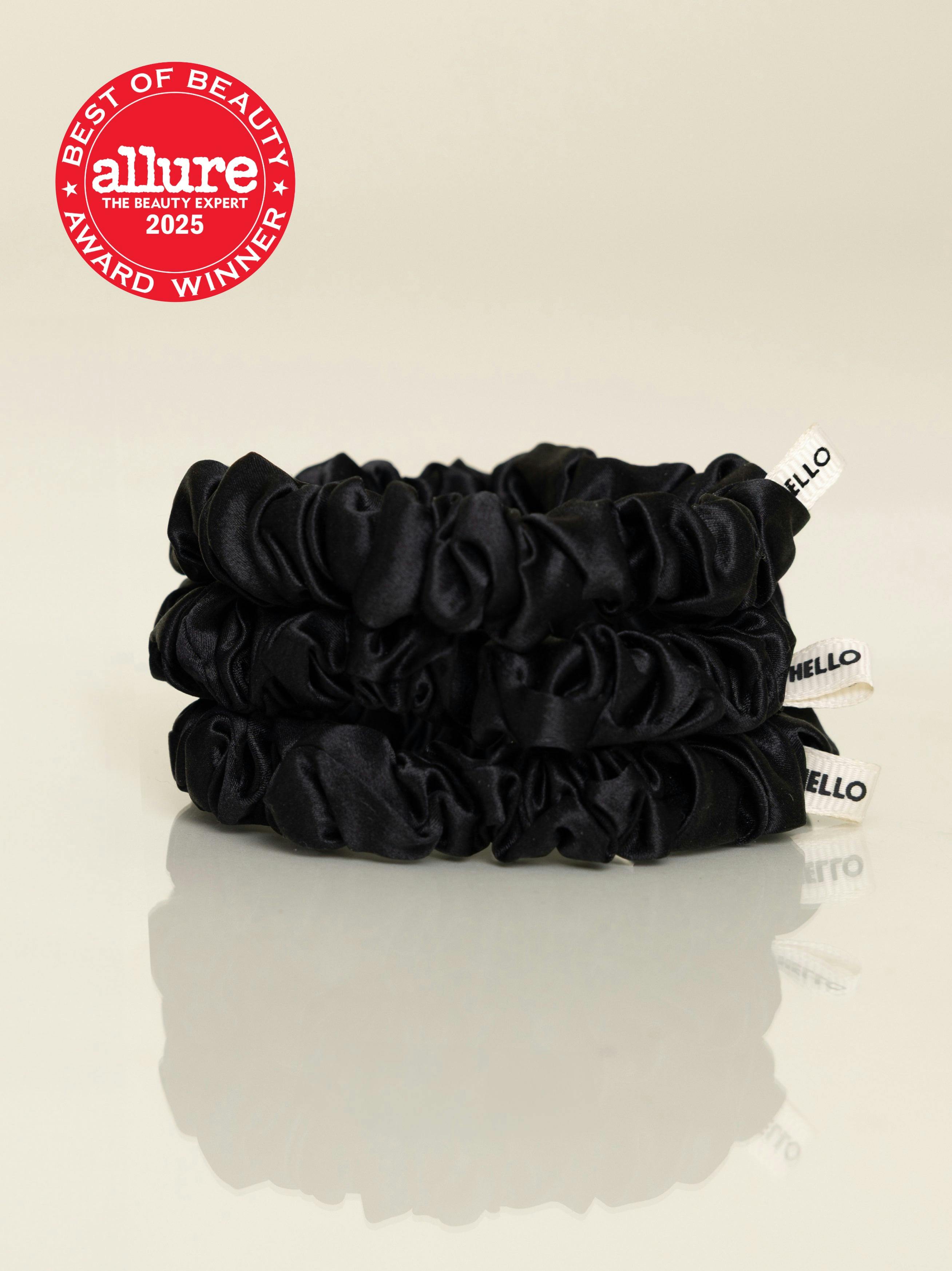 Black Silk Scrunchies
