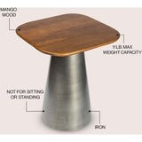 Skye 18" Modern Rustic Square Wood/Metal Accent Table