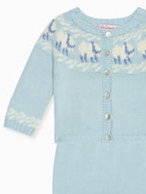 Light Blue Cordero Cotton Baby Knitted Set