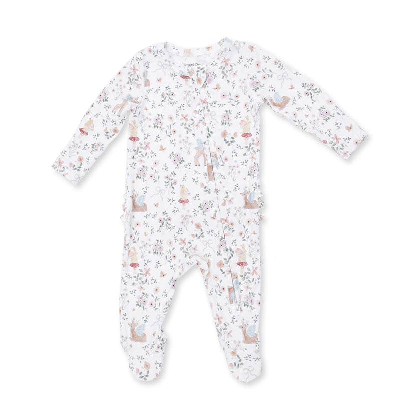 Enchanted Woodland - 2 Way Ruffle Back Zipper Footie