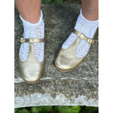 T- Strap in Metallic Gold