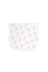 Pink Puppy Love Print Burp Cloth