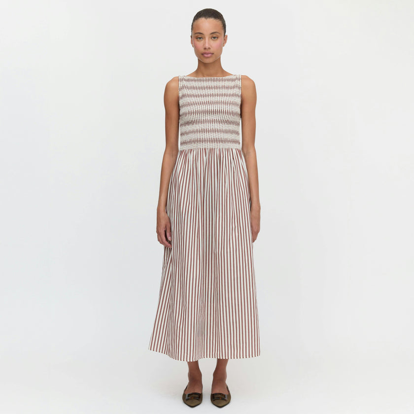The Cosima Nap Dress - Rust Stripe