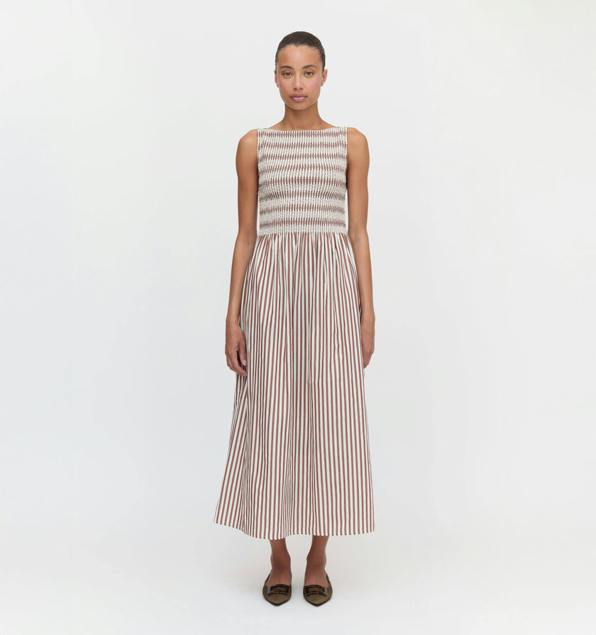 The Cosima Nap Dress - Rust Stripe