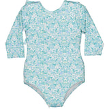 Patterned Long Sleeve Swimsuit, Florals