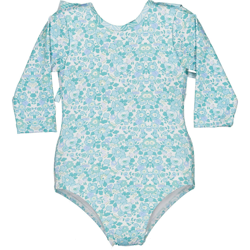Patterned Long Sleeve Swimsuit, Florals
