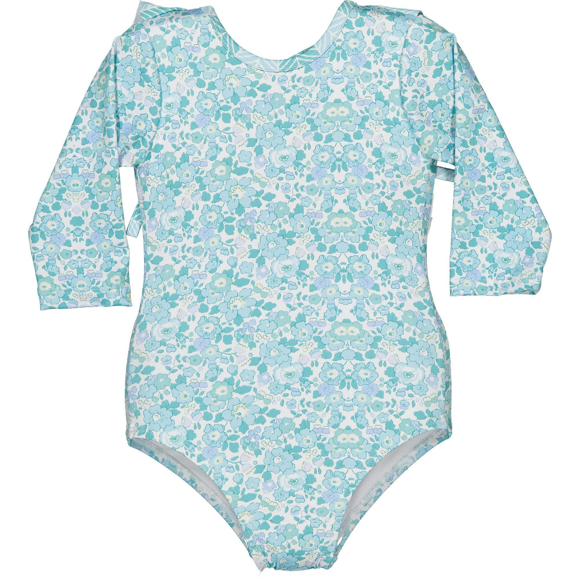 Patterned Long Sleeve Swimsuit, Florals