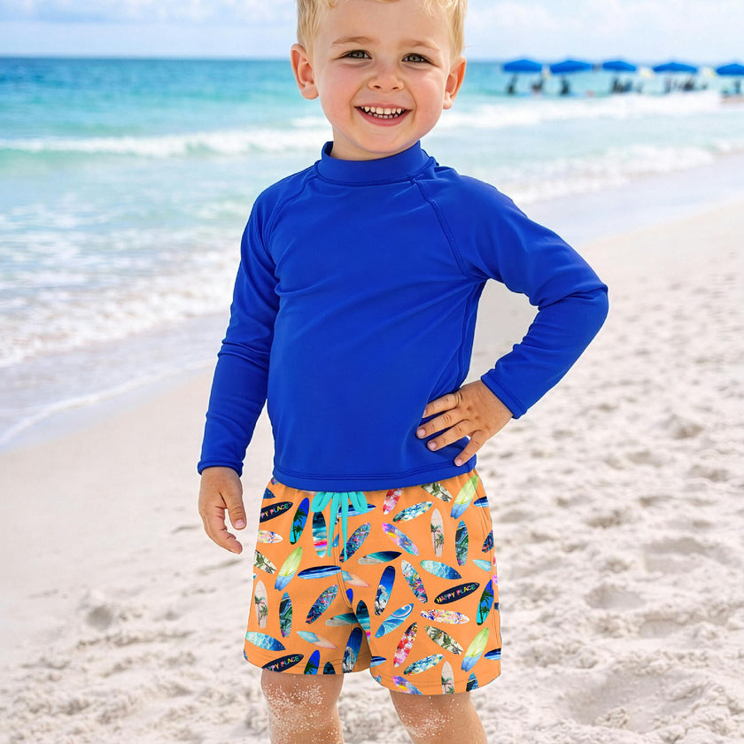 Dylan Boys Surfboard Print Board Shorts