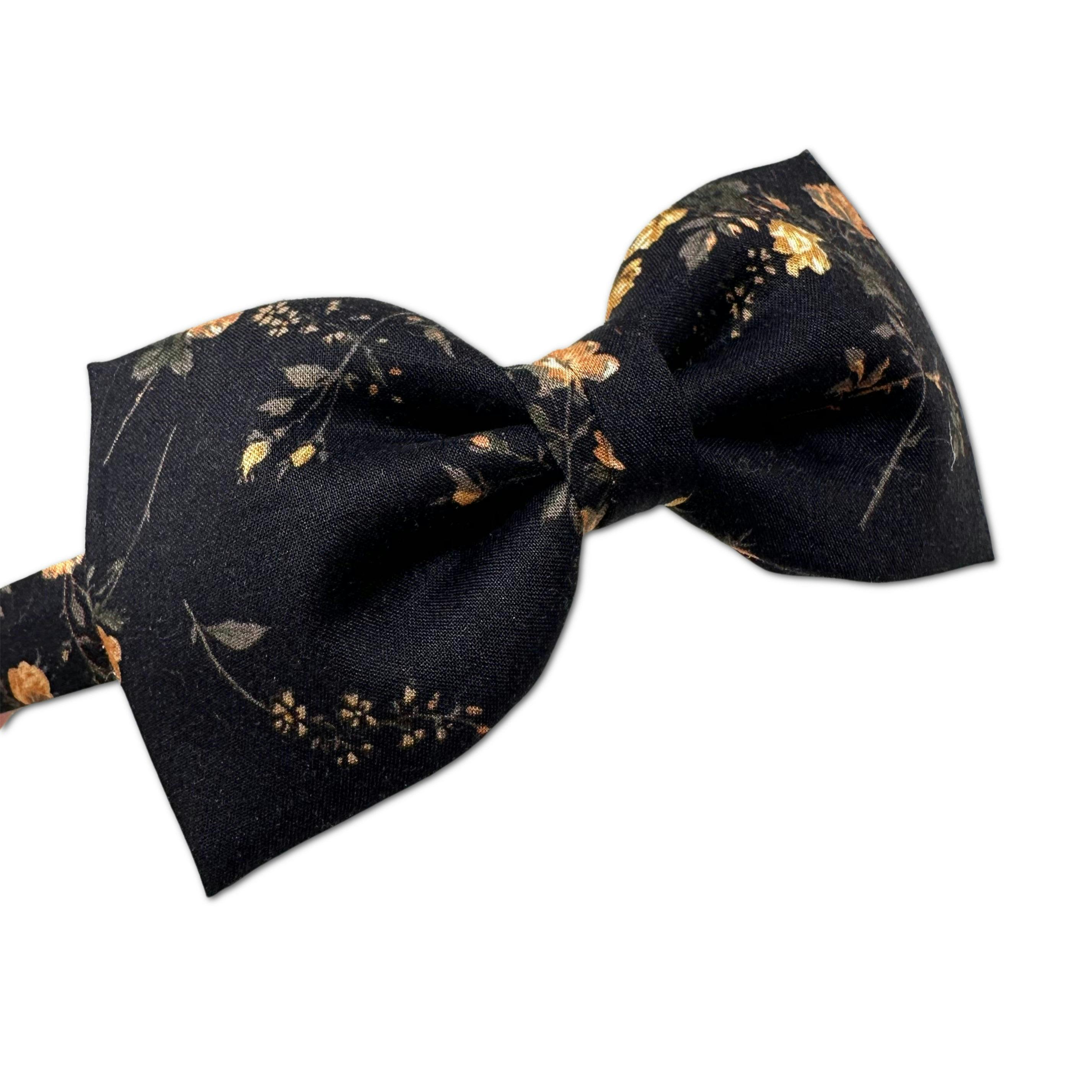 Liberty of London Bow Headband, Black/Gold Floral