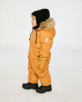 Baby Original One Piece Puffy Snowsuit With Removable Mittens And Boots Brown Sugar