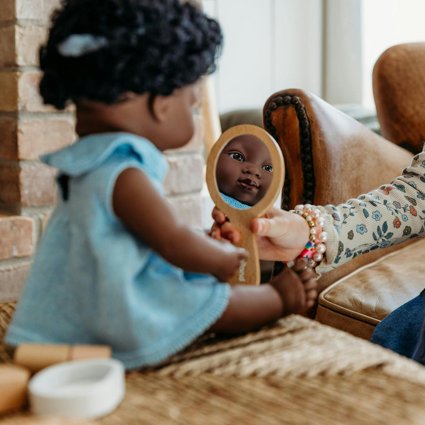 Baby Girl Doll with Dark Skin 15 inch
