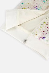 Faux Fur Sleeveless Vest Multicolored Star