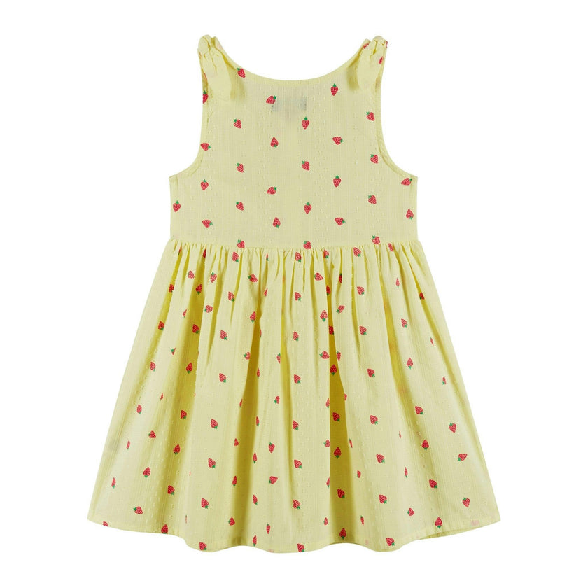 Button Front Dress | Yellow Strawberry