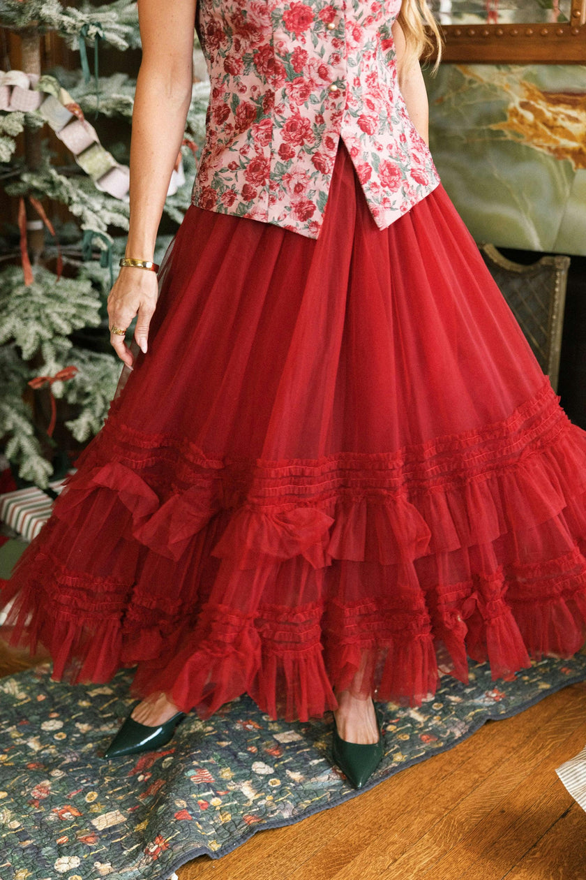 Celestine Skirt in Garnet