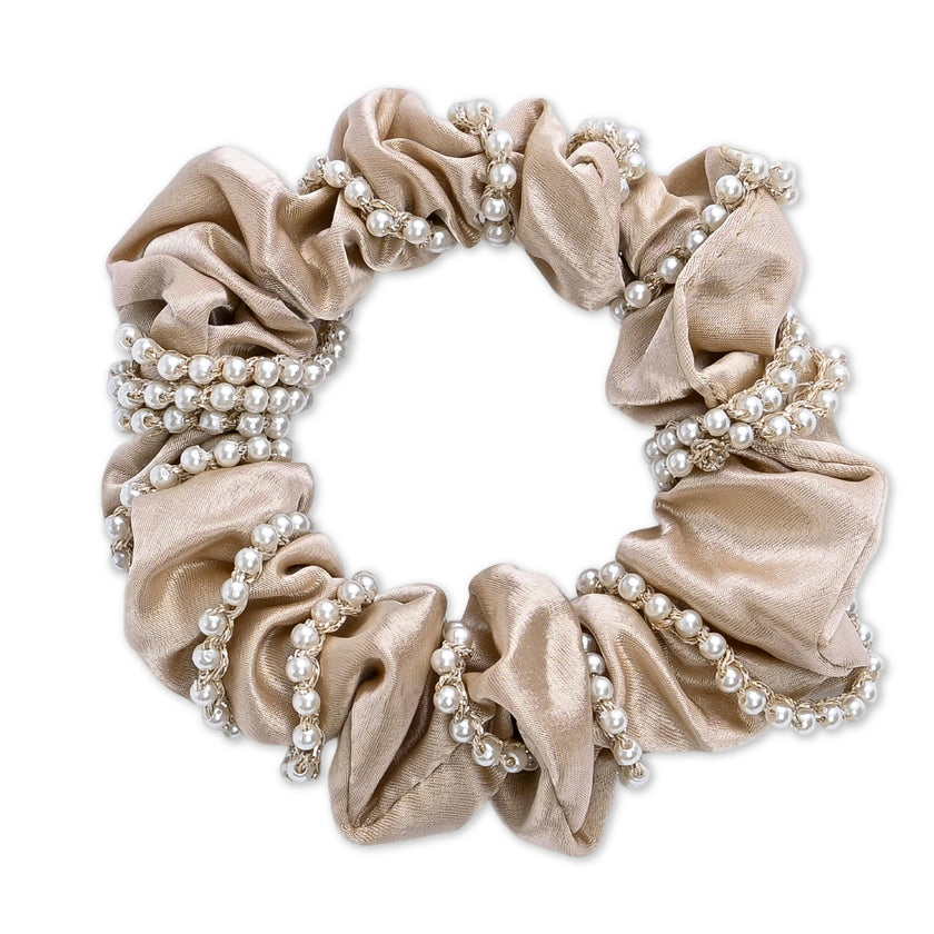 Pearl Accent Scrunchie Set