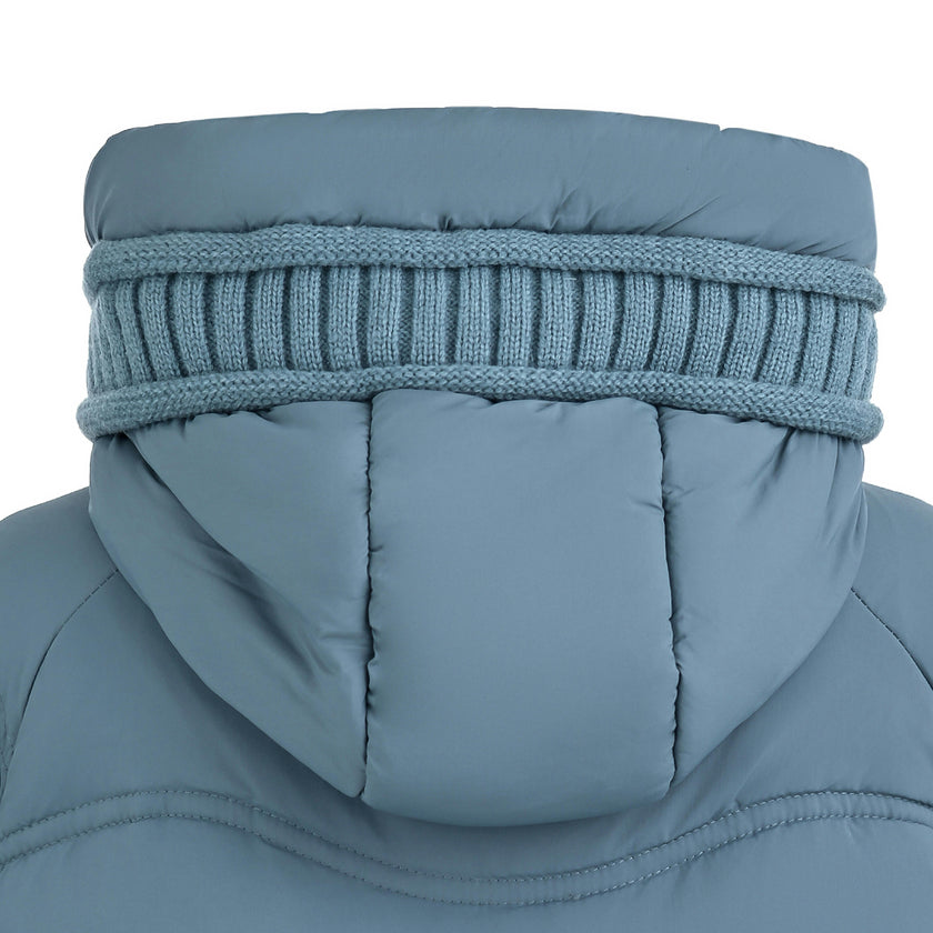 Blue Pom-Pom Puffer Jacket