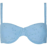 women's dusk blue eyelet cup bikini top