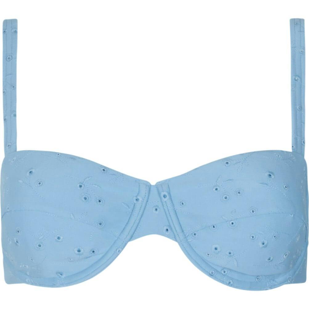women's dusk blue eyelet cup bikini top