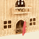 Amy Handcrafted Rattan Dollhouse Tote With Top Handle - Wicker