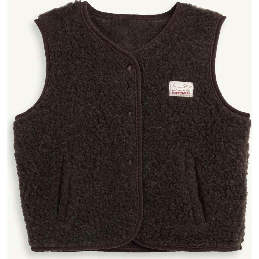 children's merino wool vest - stone grey