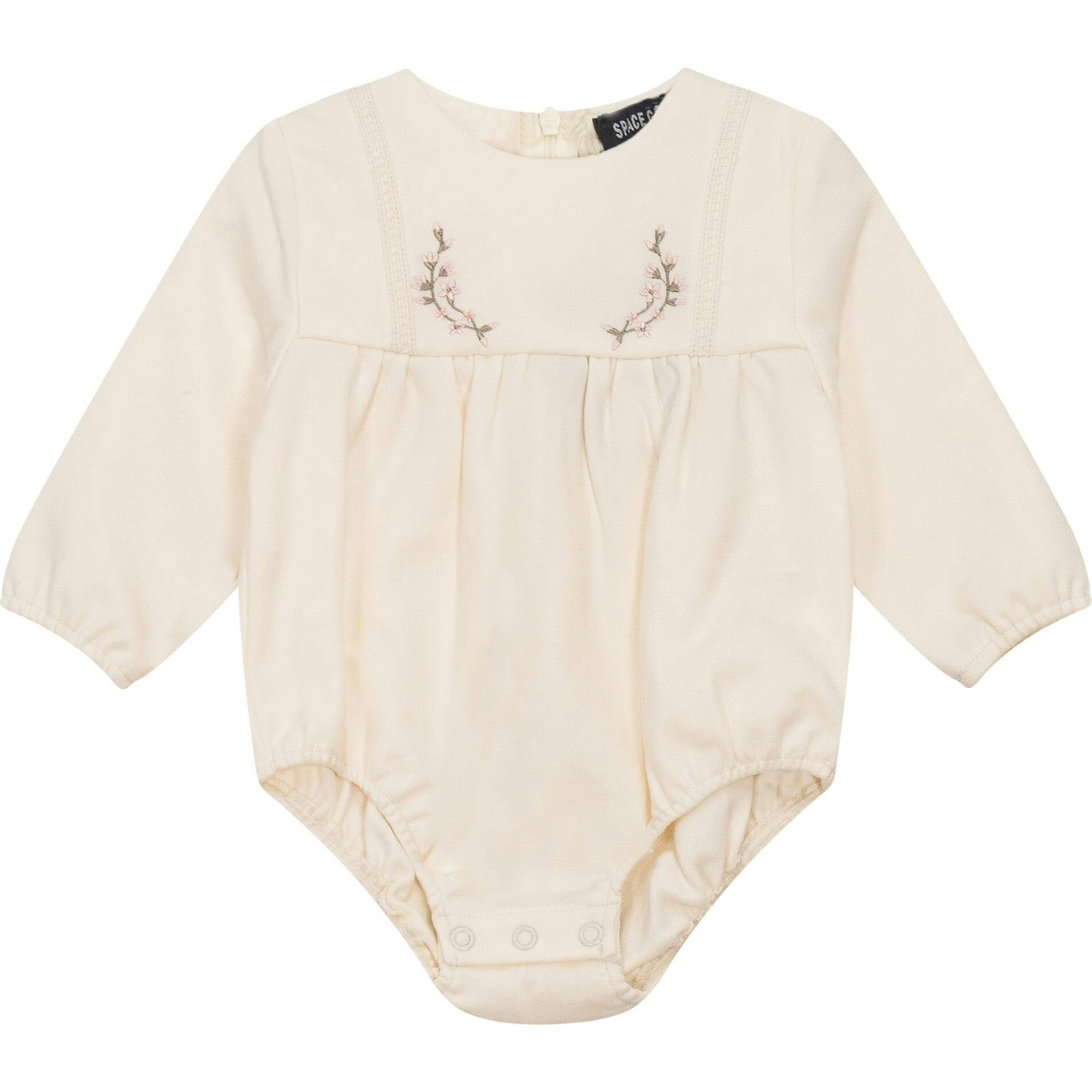Floral Embroidered Bubble Cream