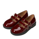 Sloane Glossy Round Toe Mary Jane Ballet Flats