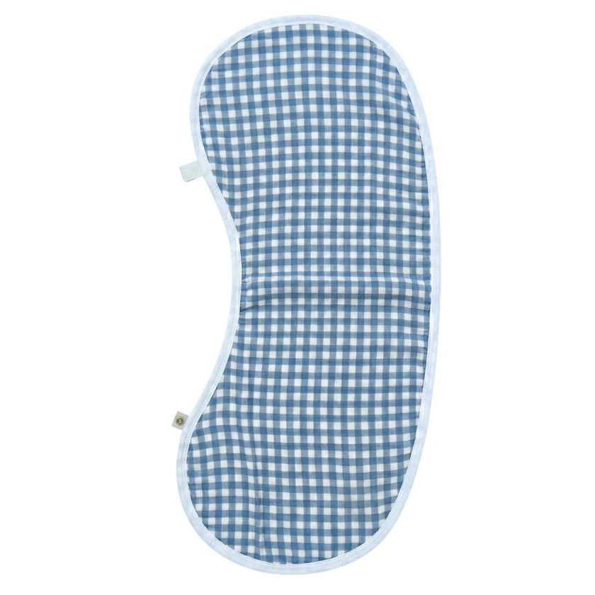 Burp Cloth Bib in Micro Gingham Navy