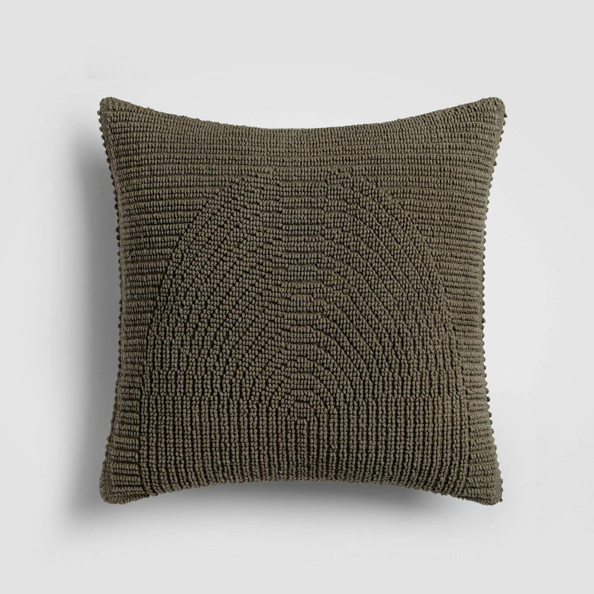 Tranquil Moss Green Textured Throw Pillow