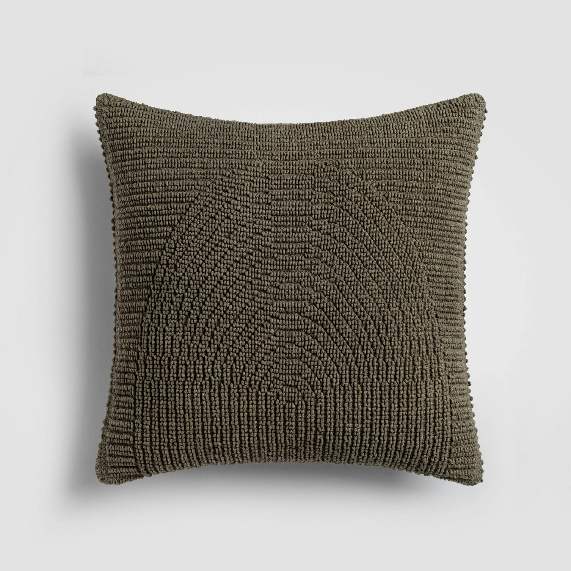 Tranquil Moss Green Textured Throw Pillow