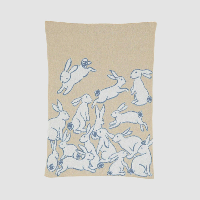 Baby Cotton Knit Blanket - Rabbits