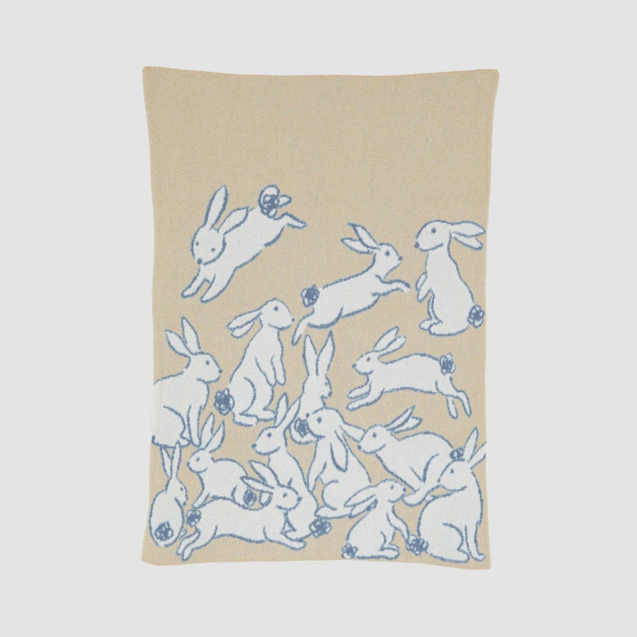 Baby Cotton Knit Blanket - Rabbits