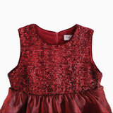 Red Sequin & Tiered Organza Dress