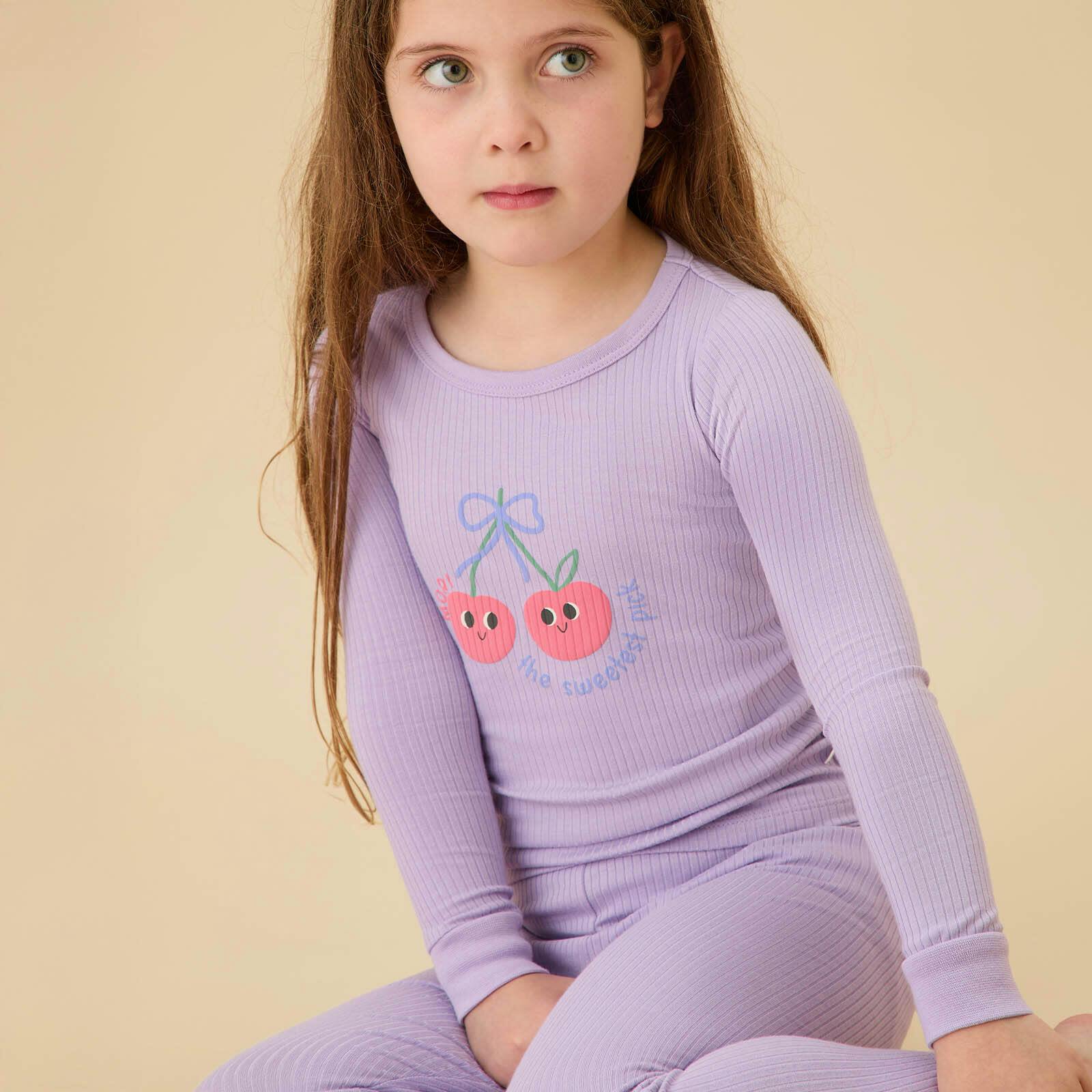 Cherry Ribbed Pajama Set