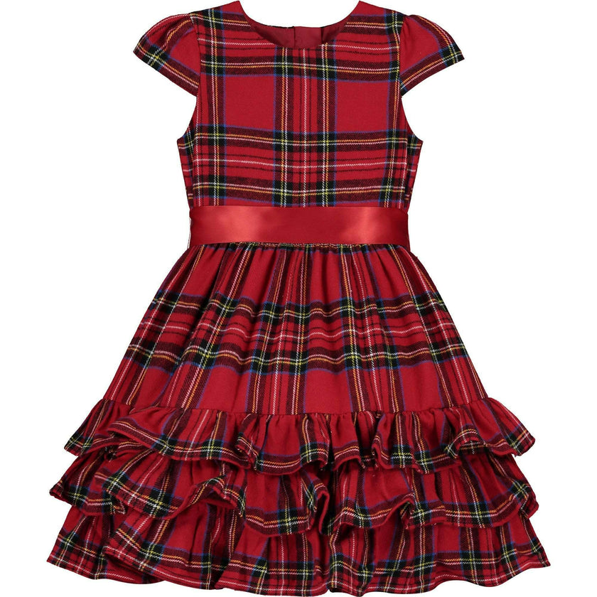 Arabella Frill Plaid Tartan Girls Party Dress
