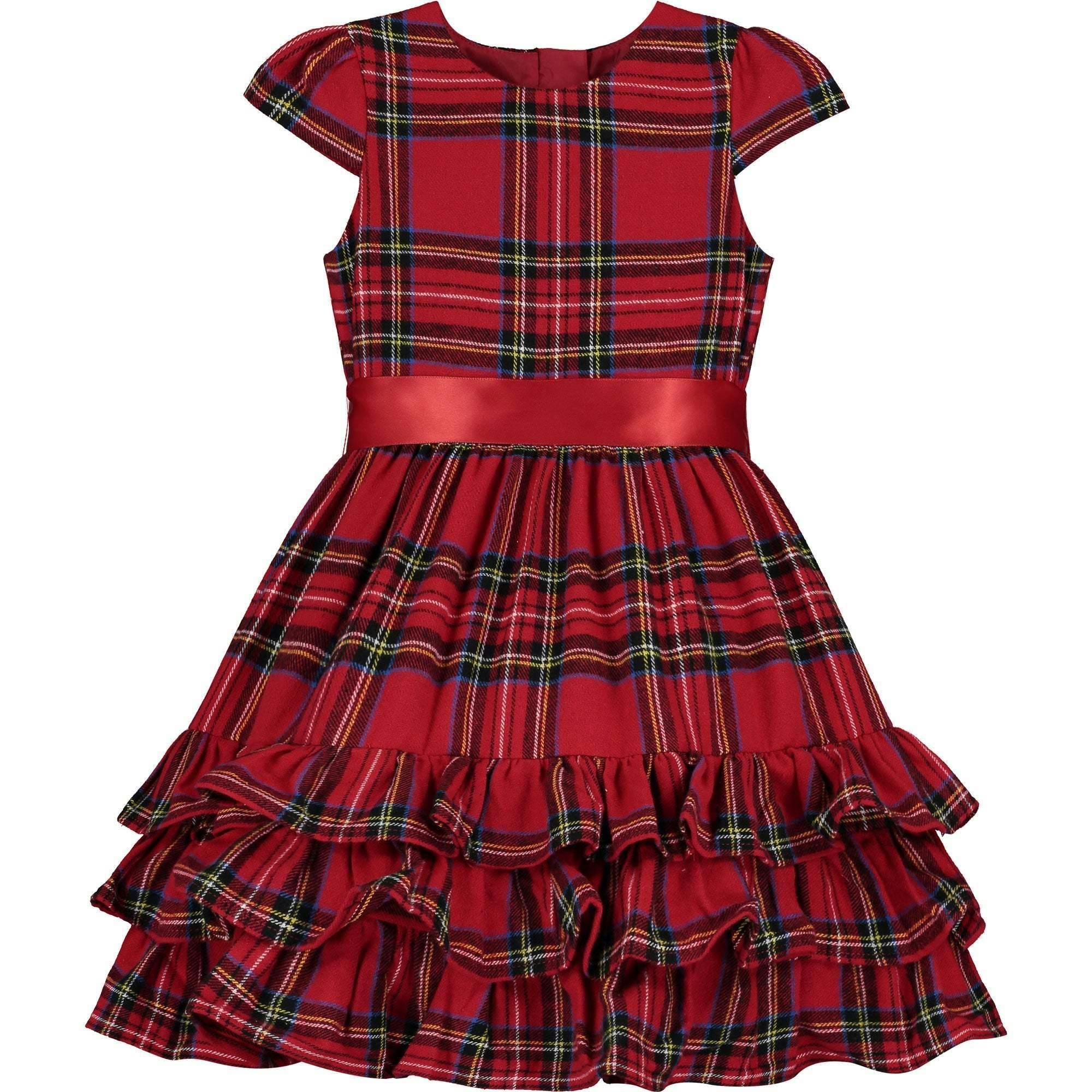Arabella Frill Plaid Tartan Girls Party Dress