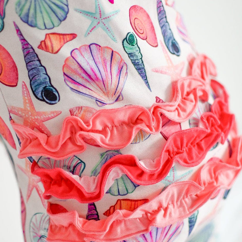 Cute as Shell Ruffle Footie Snoozer