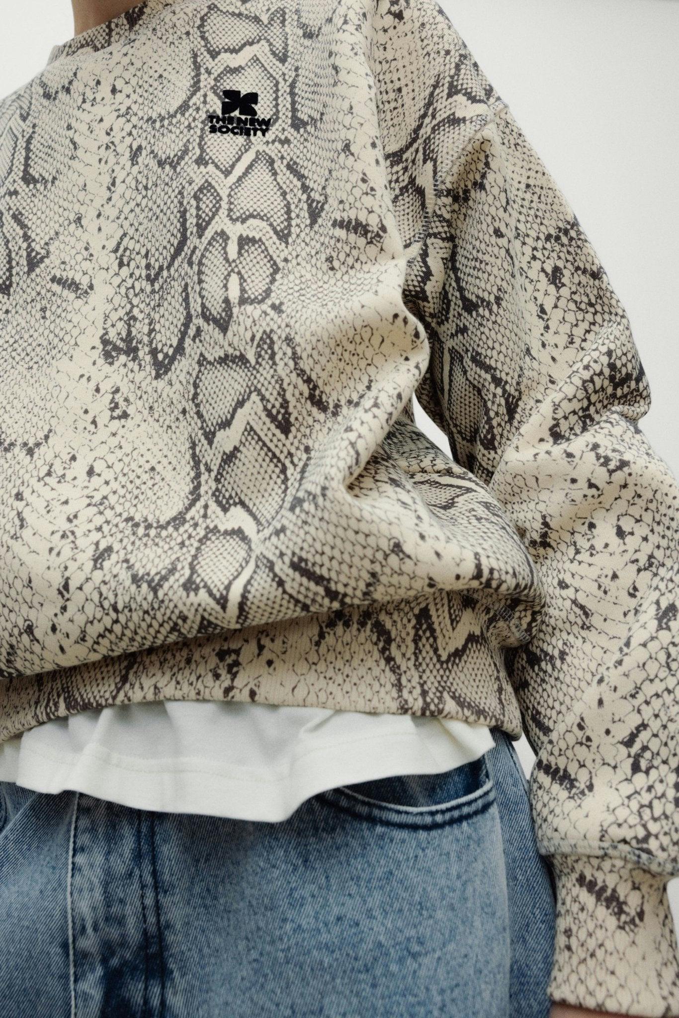TNS Logo Woman Sweatshirt Snake Print