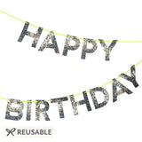 Silver Happy Birthday Garland
