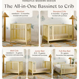 Rolli 9-in-1 Convertible All-Stages® Crib with Bassinet & Toddler Bed Conversion Kits in Pale Yellow