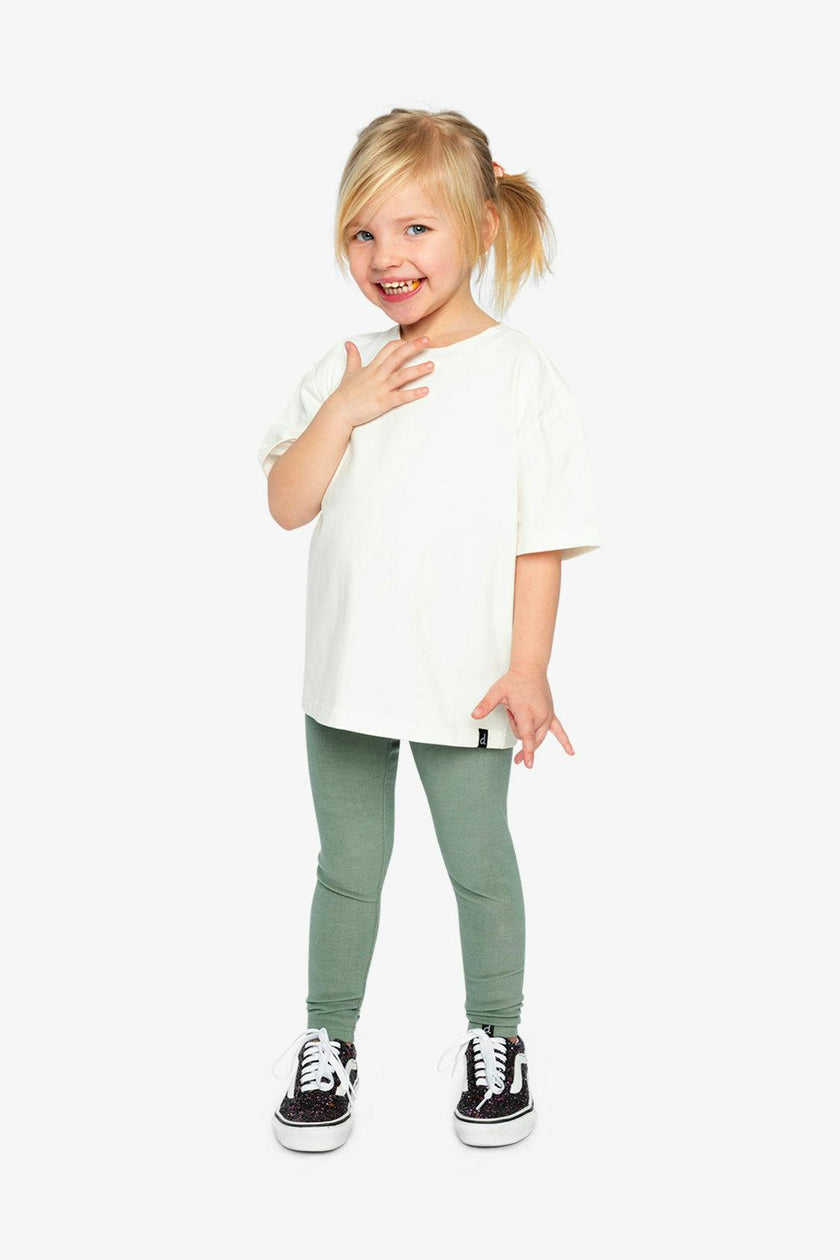 Rib Leggings Green Printed Green